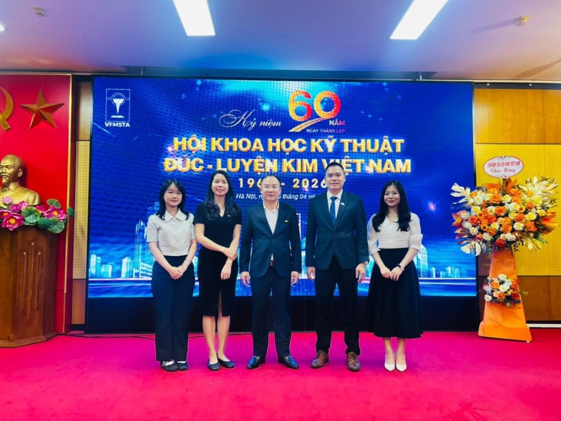 Stavian Industrial Metal đồng h&agrave;nh với vai tr&ograve; nh&agrave; t&agrave;i trợ Kim Cương tại Lễ kỷ niệm 60 năm th&agrave;nh lập Hội Khoa Học Kỹ Thuật Đ&uacute;c &ndash; Luyện Kim Việt Nam v&agrave; Hội thảo khoa học 2026